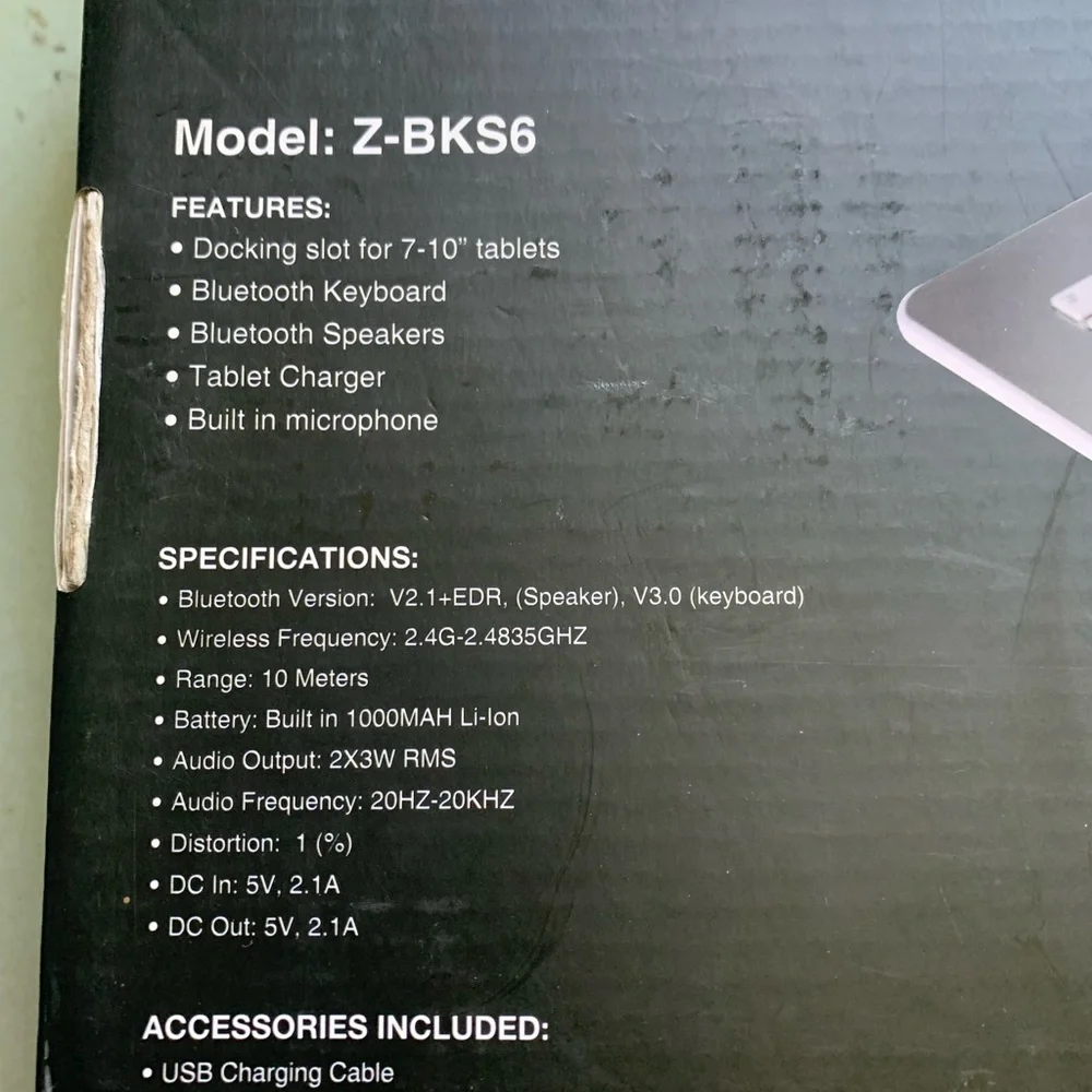 Zonkyo Wireless Tablet Station Bluetooth Keyboard